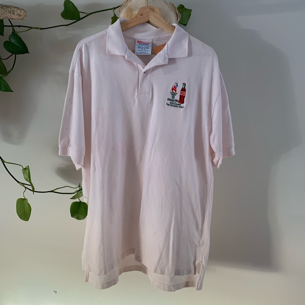 Vintage Coca Cola 1996 Atlanta Olympics Bleached Polo